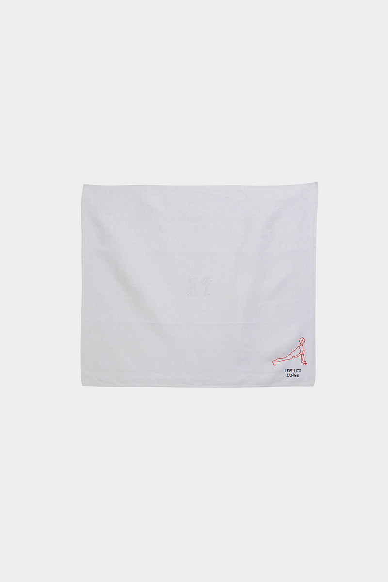 Left Leg Lunge Embroidered Napkin