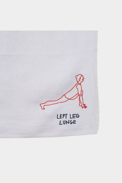 Left Leg Lunge Embroidered Napkin