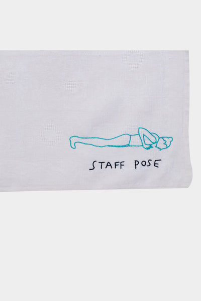 Staff Pose Embroidered Napkin