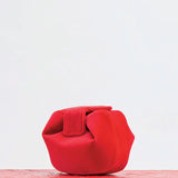 Gabriela Hearst Soft Demi Clutch in Scarlet Red Cotton Velvet