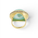 Ileana Makri Cabochon Aquamarine & Brown Diamond Ring