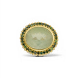 Ileana Makri Green Diamond Halo Moonstone Ring