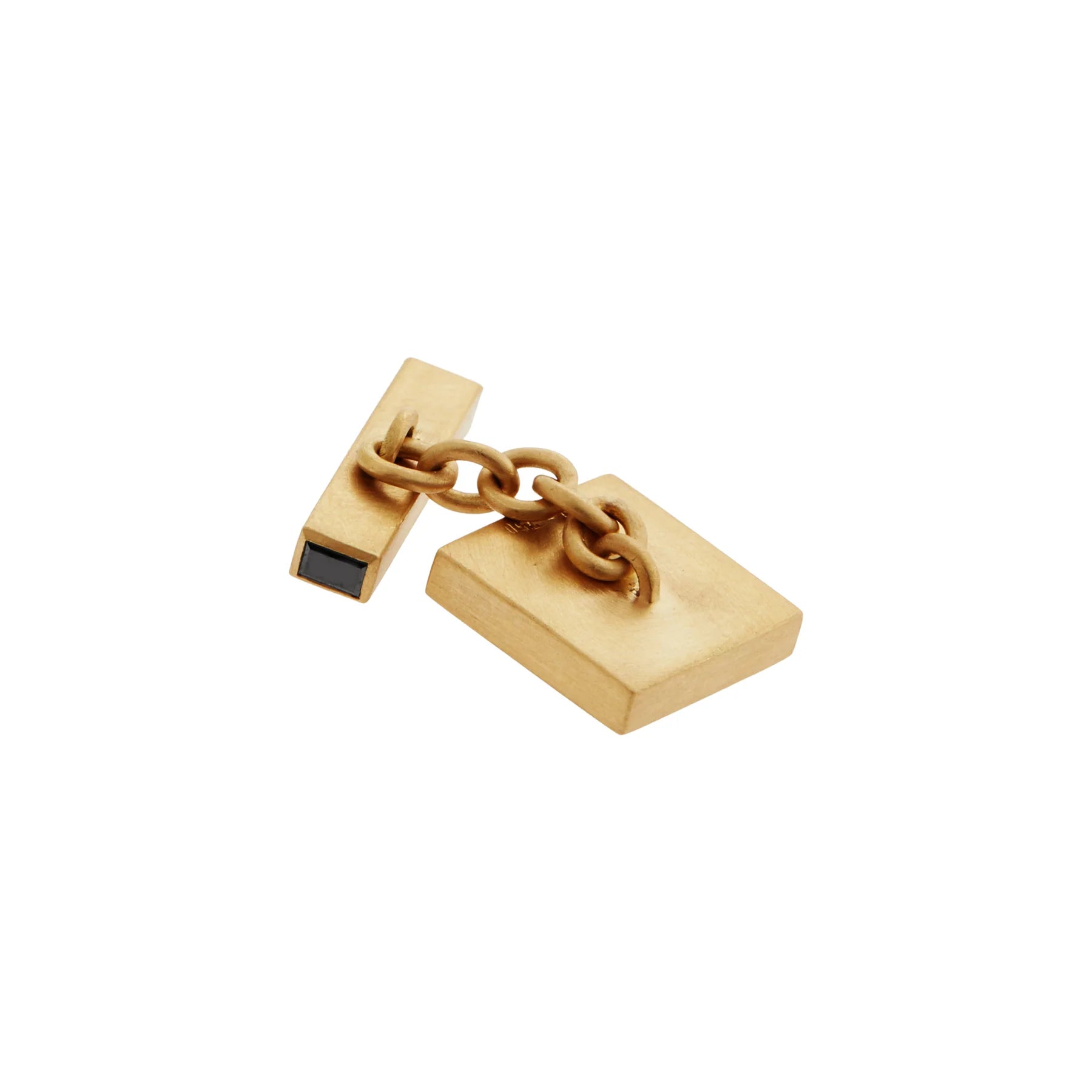 18K Yellow Gold Onyx Button Cufflinks