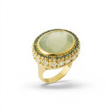 Ileana Makri Green Diamond Halo Moonstone Ring
