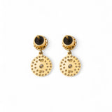 Ileana Makri Double Solitaire Champagne Diamond Earrings