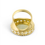 Ileana Makri Green Diamond Halo Moonstone Ring