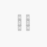18K White Gold Diamond Baguette Earrings