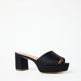 Merapi Raffia Mule - Black