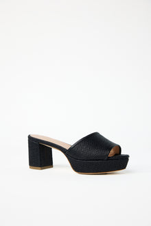 Merapi Raffia Mule - Black