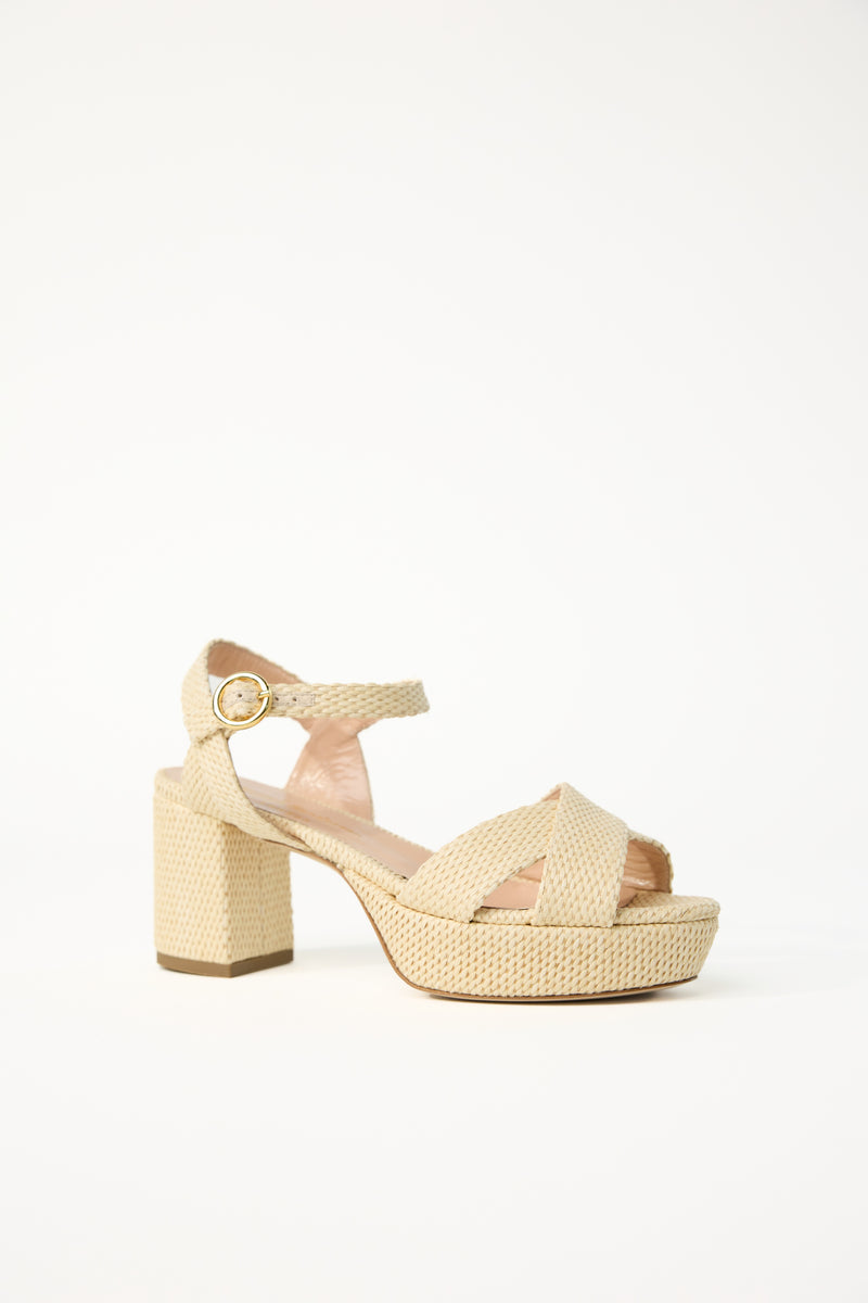 Deidre Raffia Platform - Natural