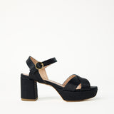 Deidre Raffia Platform - Black