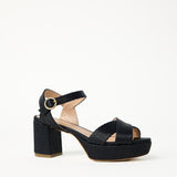 Deidre Raffia Platform - Black
