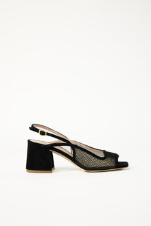 Cavalcade Slingback - Black Suede