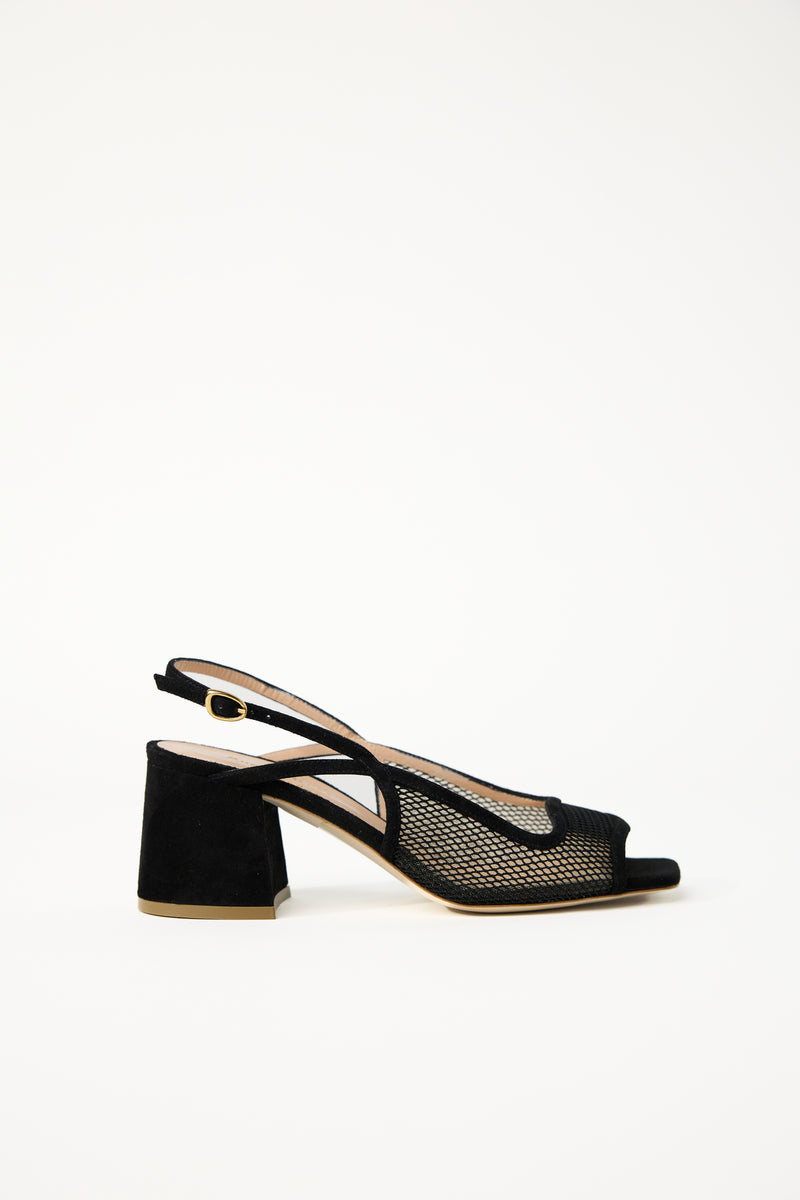 Cavalcade Slingback - Black Suede