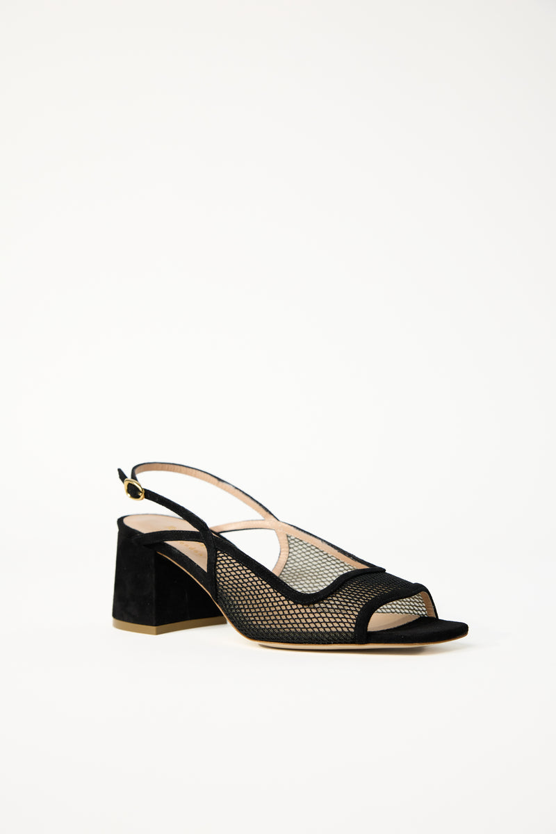 Cavalcade Slingback - Black Suede