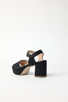 Deidre Raffia Platform - Black