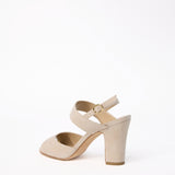 Manolo Blahnik Khiko Ankle Strap Slingback in Nude