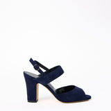 Manolo Blahnik Khiko Ankle Strap Slingback in Navy