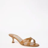 Manolo Blahnik Callamu Open Toe Mule in Light Brown