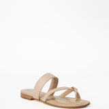 Manolo Blahnik Susa Flat Sandal in Nude
