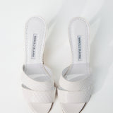 Manolo Blahnik Iacopo Open Toe Mule in White