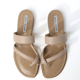 Manolo Blahnik Susa Flat Sandal in Nude