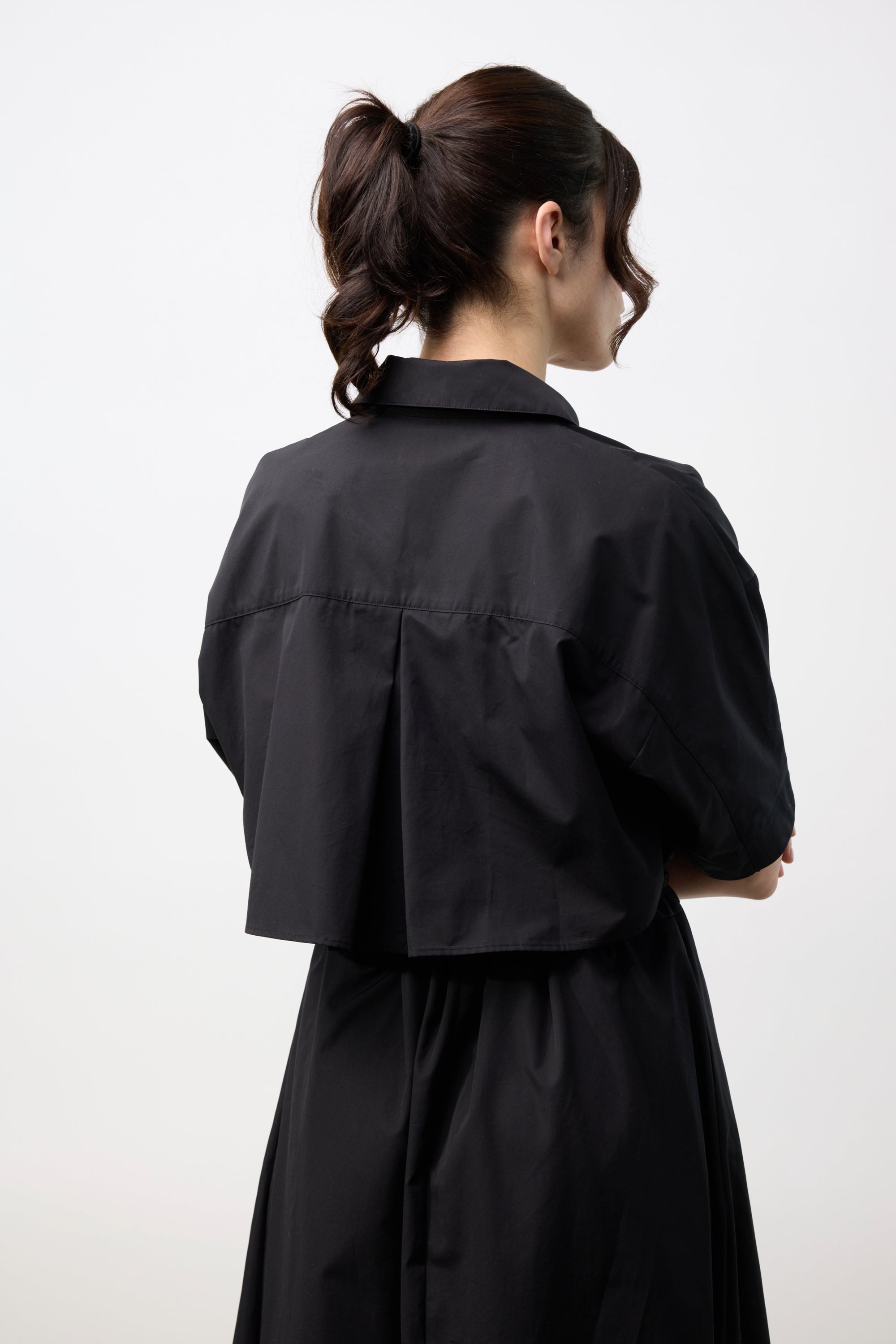 Poplin Long Dress - Black