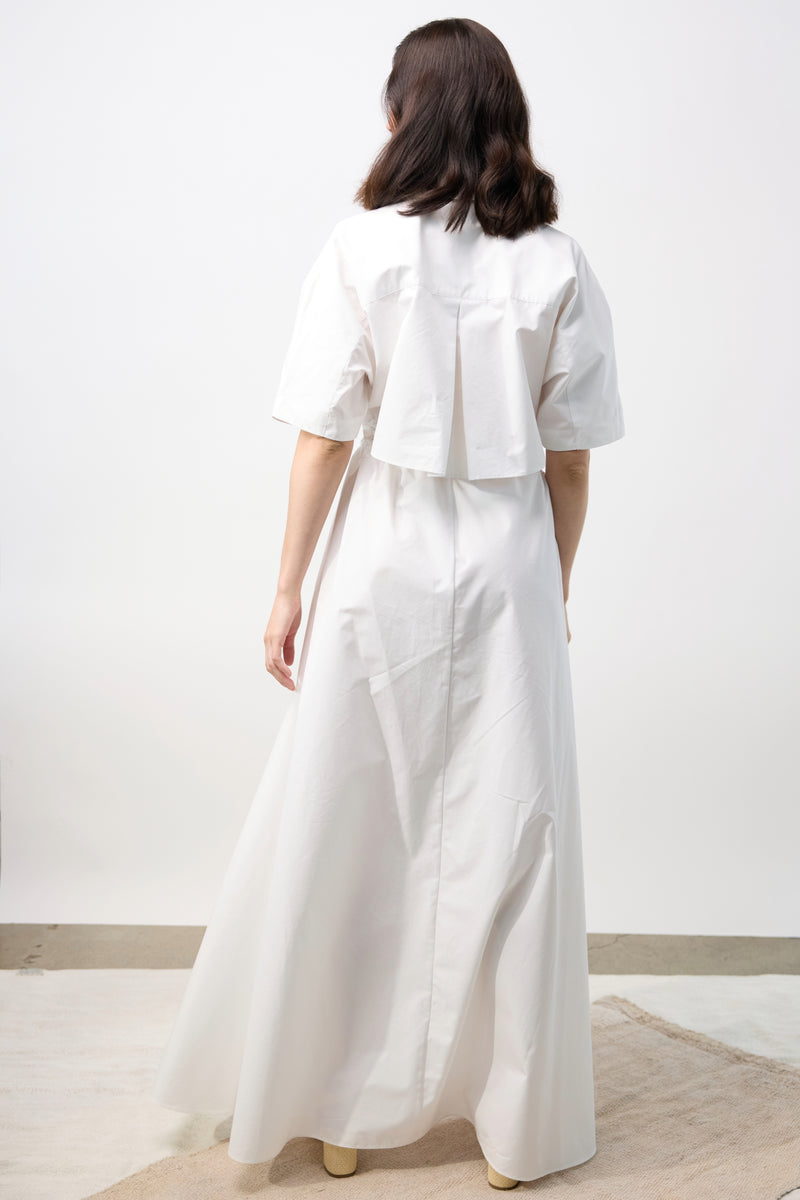 Poplin Long Dress - White