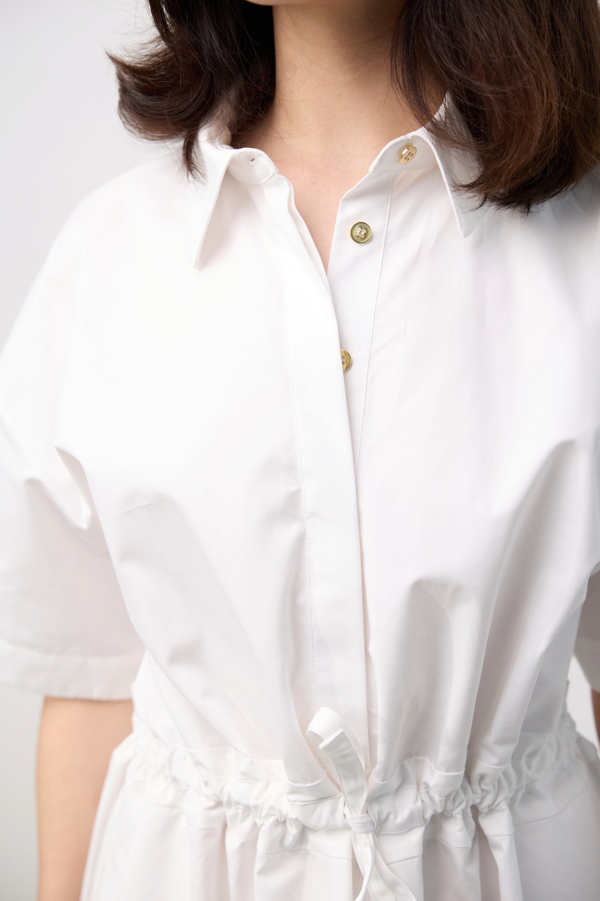 Poplin Long Dress - White