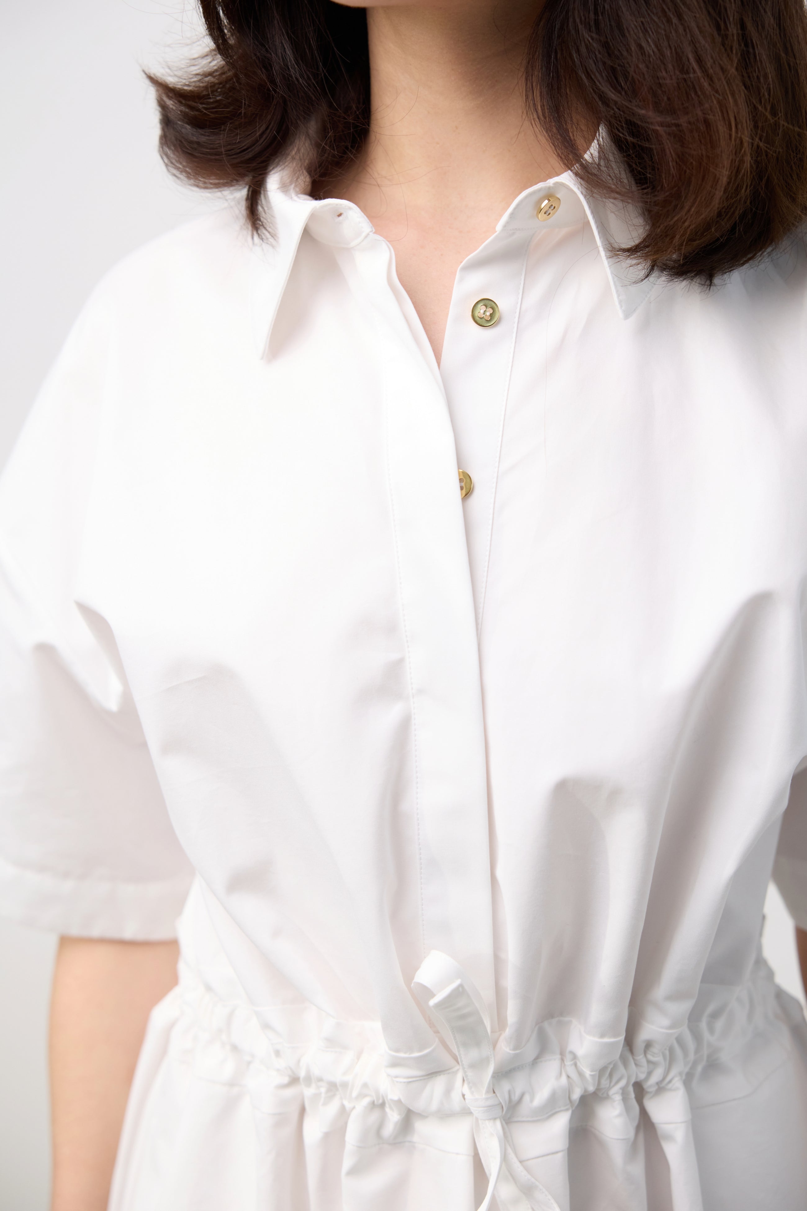 Poplin Long Dress - White