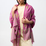 Yaser Shaw Embroidered Shawl - Pink/Green