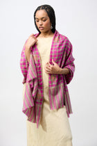 Embroidered Shawl - Pink/Green