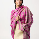 Yaser Shaw Embroidered Shawl - Pink/Green