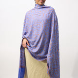 Yaser Shaw Embroidered Shawl - Purple Spirals