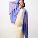 Yaser Shaw Embroidered Shawl - Purple Spirals