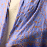 Yaser Shaw Embroidered Shawl - Purple Spirals