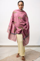 Embroidered Shawl - Pink/Floral