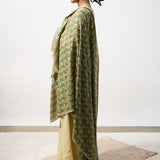 Yaser Shaw Embroidered Shawl - Taupe/Green