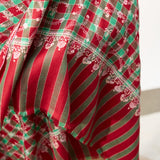 Yaser Shaw Embroidered Shawl - Red/Green Spirals