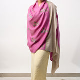 Yaser Shaw Embroidered Shawl - Magenta Floral