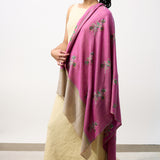 Yaser Shaw Embroidered Shawl - Magenta Floral