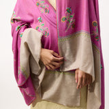 Yaser Shaw Embroidered Shawl - Magenta Floral