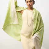Yaser Shaw Embroidered Shawl - Green/Ivory