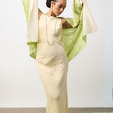 Yaser Shaw Embroidered Shawl - Green/Ivory