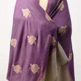 Yaser Shaw Embroidered Shawl - Purple Floral