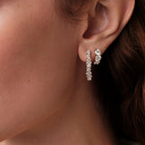 Ileana Makri Large Oval Rivulet White Diamond Hoops