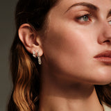 Ileana Makri Large Oval Rivulet White Diamond Hoops