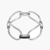 Ileana Makri 18K White Gold Strong Link Bracelet with Black Diamonds