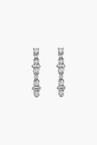 18K White Gold Diamond Rivulet Spread Inside Out Oval Hoops