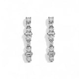 Ileana Makri Large Oval Rivulet White Diamond Hoops